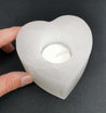 Selenite candle holder - Heart