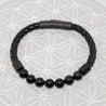 Bracelet Simple Cuir - Obsidienne Noire