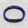 Bracelet Double Cuir - Lapis Lazuli